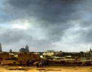 Вид Делфта после взрыва 1654 года